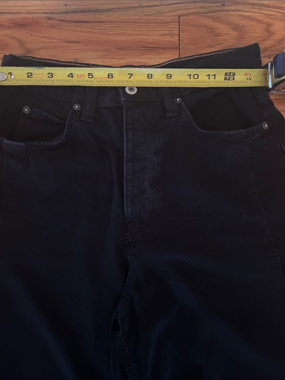We The Free Black Wide-Leg Women's Jeans with Raw Hem - Picture 5 of 6